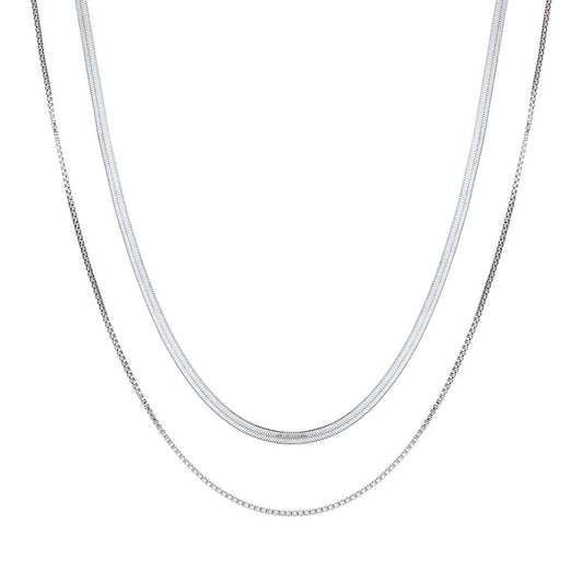 Collar 2 cadenas basic Silver