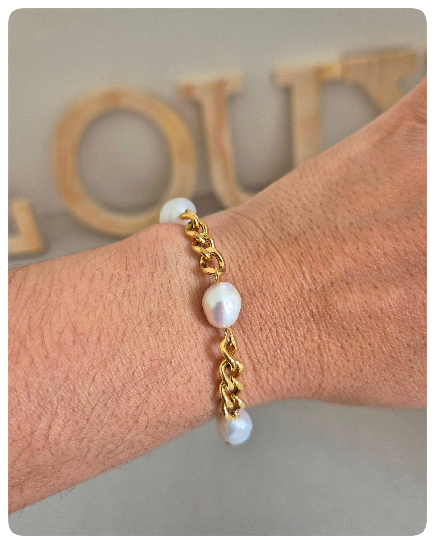 Pulsera Gold and Pearl