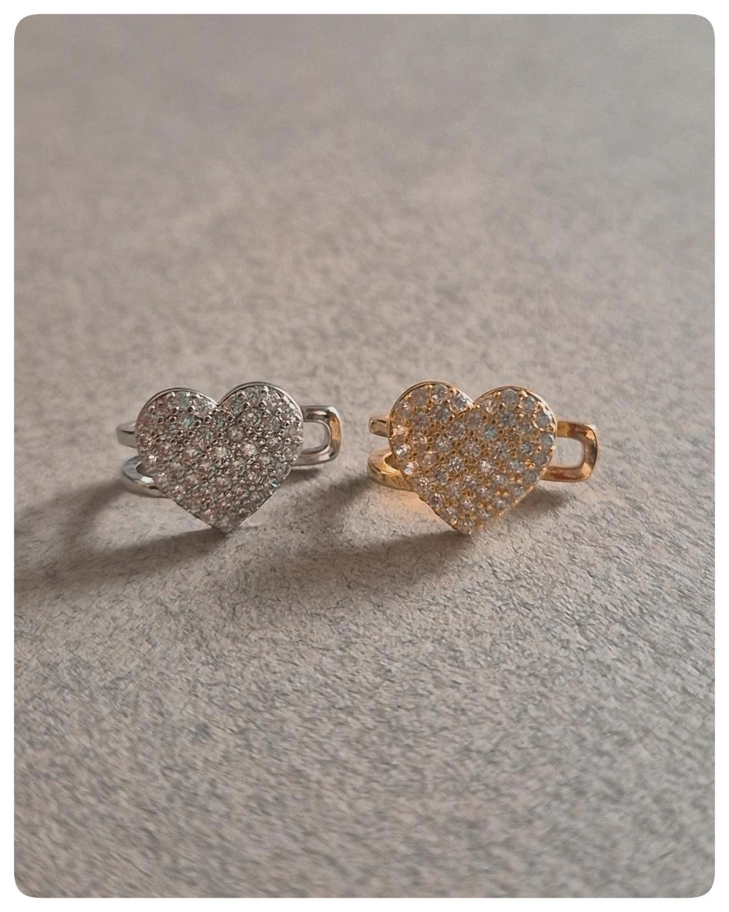 Ear cuffs corazon brillate (1 pieza)