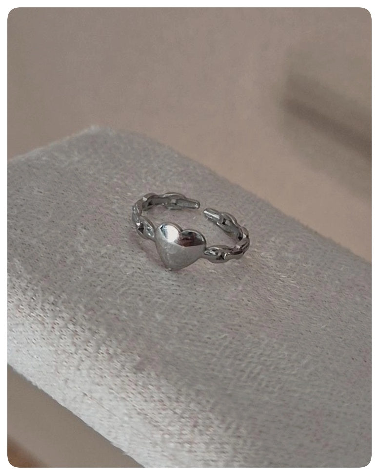 Anillo cadena corazon