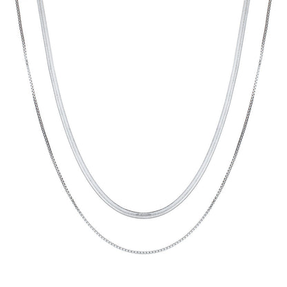 Collar 2 cadenas basic Silver