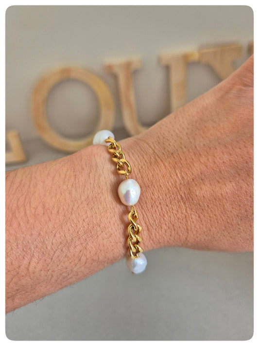 Pulsera Gold and Pearl