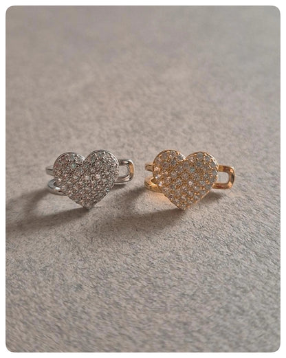 Ear cuffs corazon brillate (1 pieza)