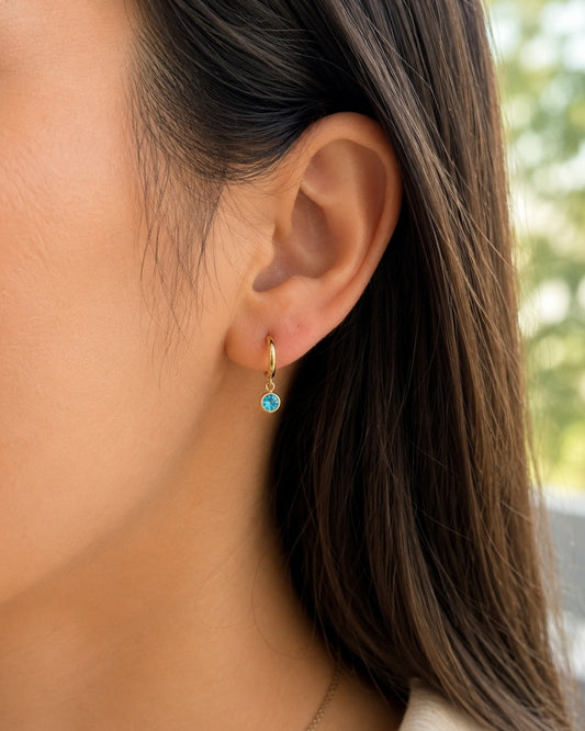Birthstone hoops