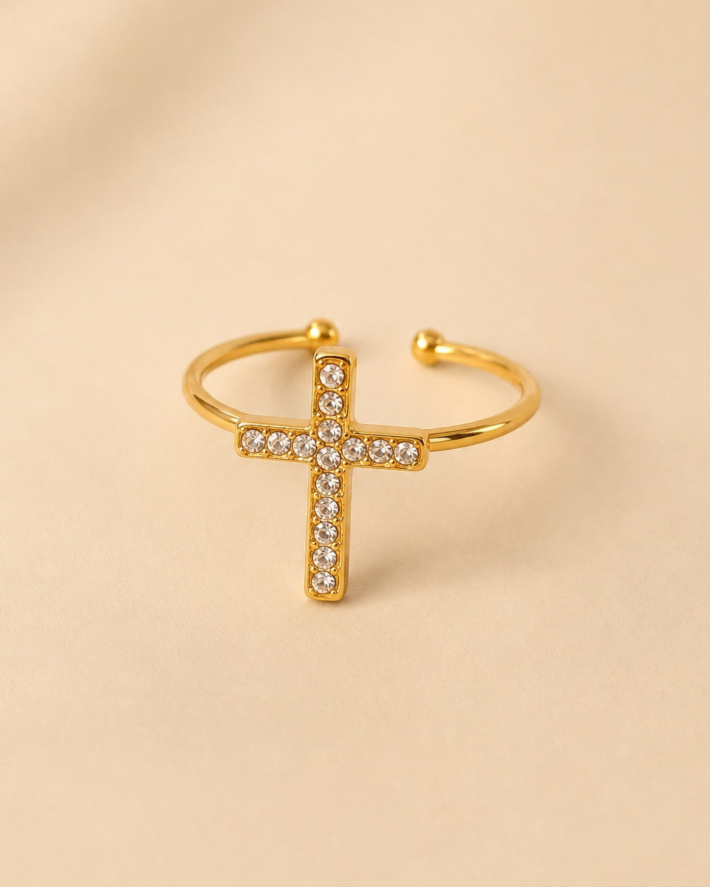 Anillo Cruz Brillante
