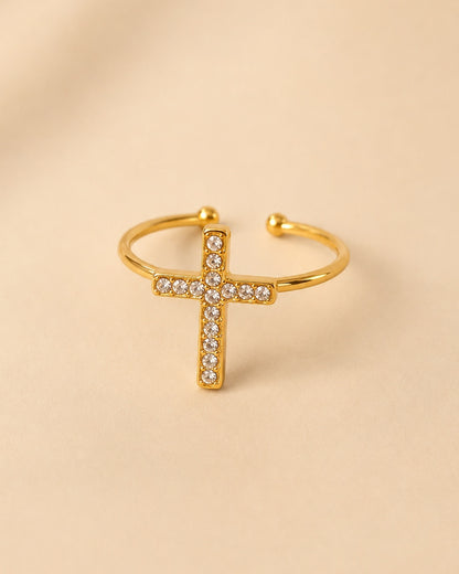 Anillo Cruz Brillante