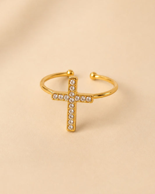 Anillo Cruz Brillante
