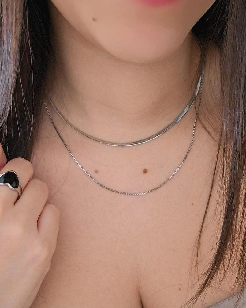 Collar 2 cadenas basic Silver