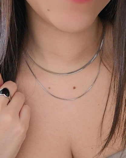 Collar 2 cadenas basic Silver